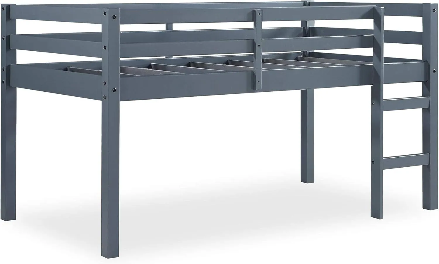 DHP Milton Twin Loft Bed, Space Saving Design, Solid Pine Wood, White Finish