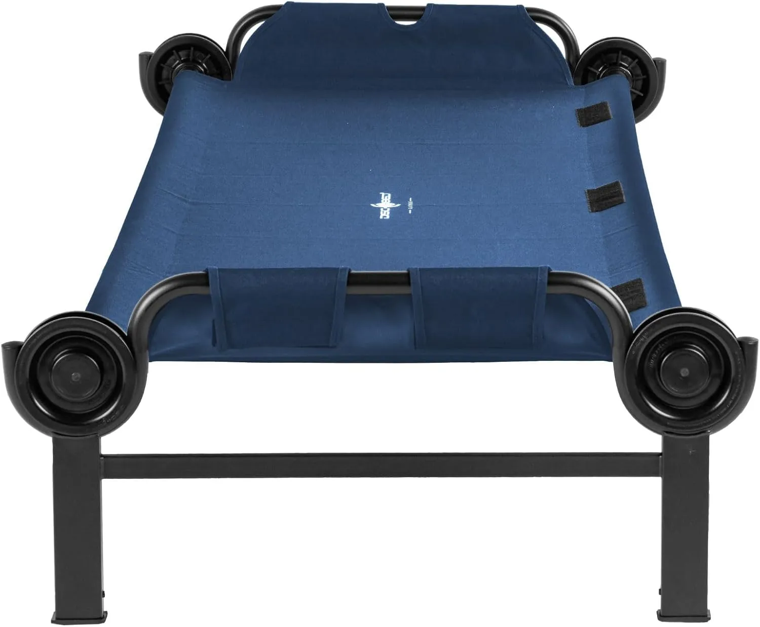 Disc-O-Bed Large Outdoor Modular 1 Person Single Camping Cot Portable Bed with 2 Height Options for Adults, Sleep Solution for Tents, Navy