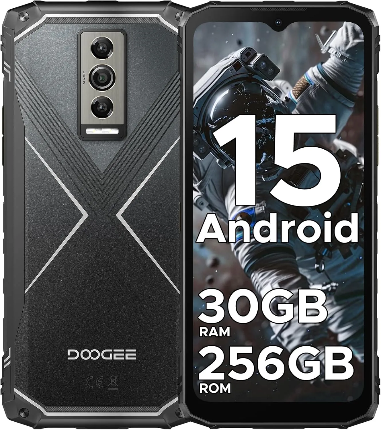 DOOGEE Blade 10 Pro Android 15 Rugged Phone,10.7mm Ultra-Thin,30GB 256GB Rugged Smartphone,Octa Core 6.56" HD 90Hz,50MP 8MP,IP68/IP69K Waterproof Phone,Widevine L1,NFC/Face Unlock
