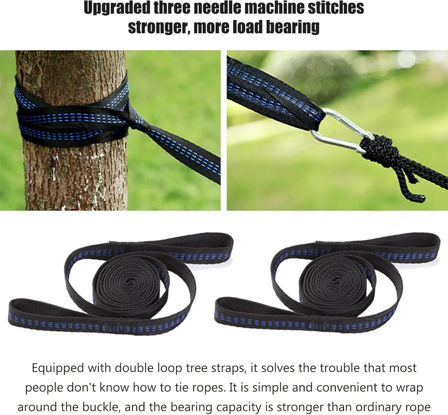 Double Portable Hammock Quick Drying Nylon Camping Hammock with Tree Strap for Outdoor Hiking Travel Backpacking Camping Essentials Camping Gear Camping Hammock (Army Green)