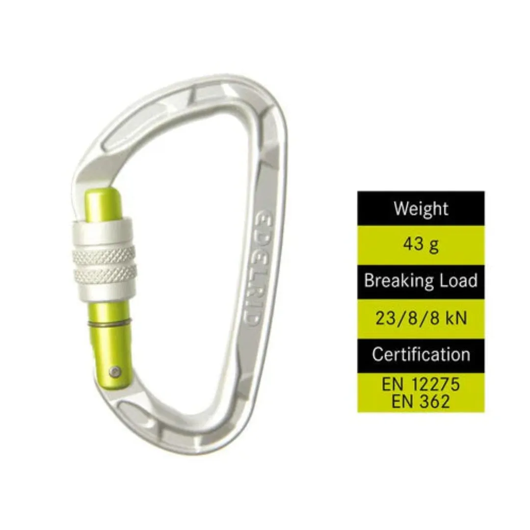 EDELRID PURE SCREW CARABINER SILVER