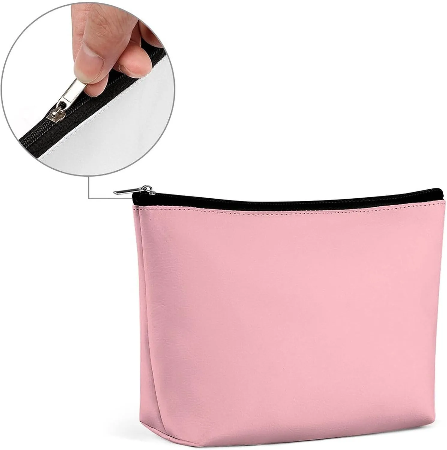 Elegant Makeup Bag, Trendy Blush Pink Solid Color Classic Elegant Cosmetic Bag Large Capacity Pouch Portable Organizer for Men & Women