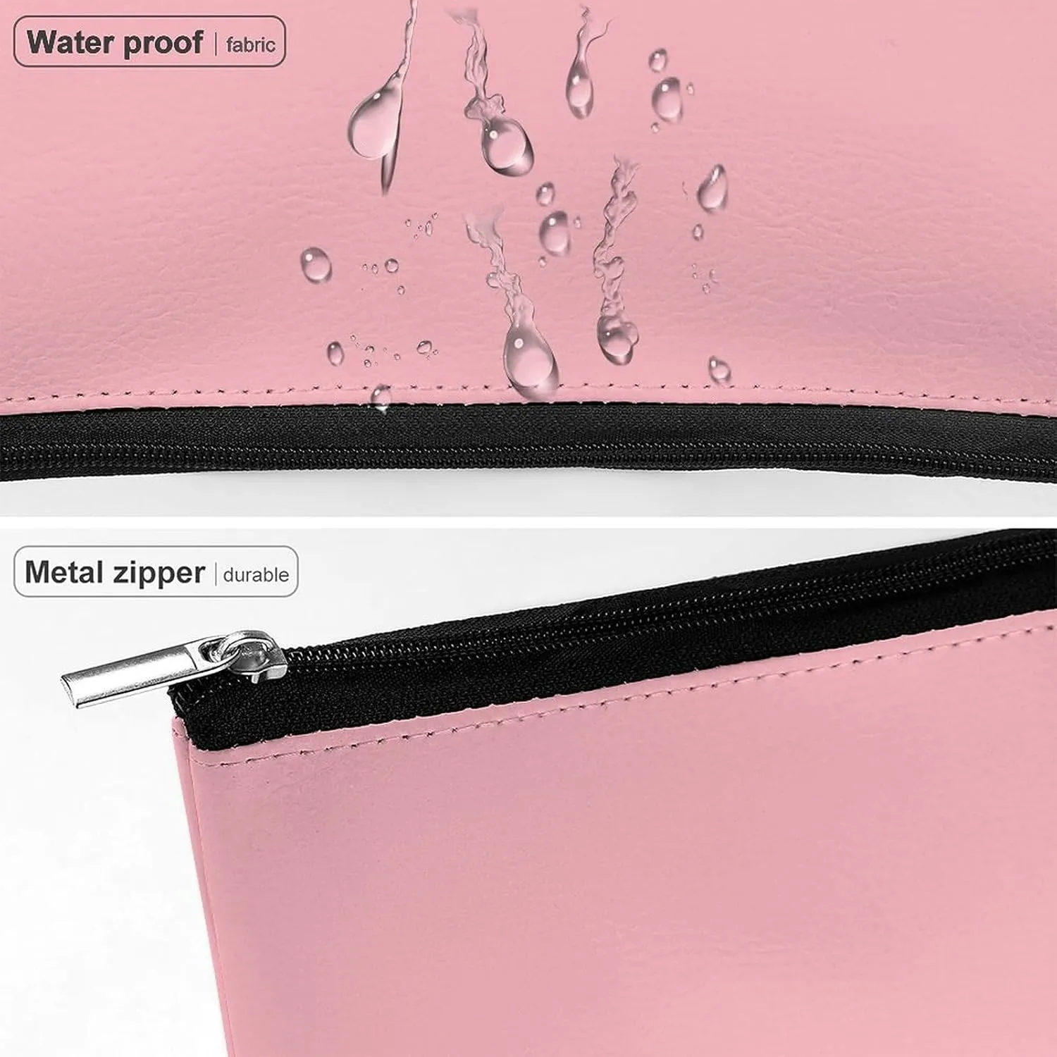Elegant Makeup Bag, Trendy Blush Pink Solid Color Classic Elegant Cosmetic Bag Large Capacity Pouch Portable Organizer for Men & Women