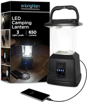 Enbrighten LED Camping Lantern, Battery Powered, Carabiner Handle, Hiking Gear, Emergency Light, Tent Light, Lantern Flashlight for Hurricane, Emergency, Survival Kits, Fishing, Home and More