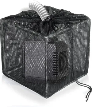 EQINI 2 Pack 11.4 Inch Pond Filter Box Pump Barrier Bag, Koi Pond Filters Accessories for Outdoor Fish Ponds with Drawstring, Anti-Clogging Pump Mesh net Filter Media Netting.