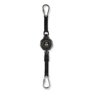 ergodyne® Squids 3000 Retractable Tool Lanyard with Carabiner Anchor, 1 lb Working Capacity, 48" Long, Black