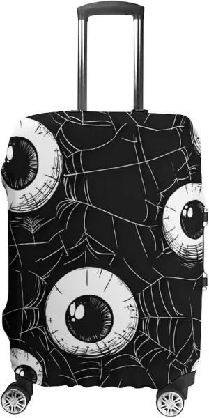 Eyeball on Spider Web Luggage Protector Suitcase Cover Anti-Scratch Washable Fit 18-32 Inch Travel Luggage