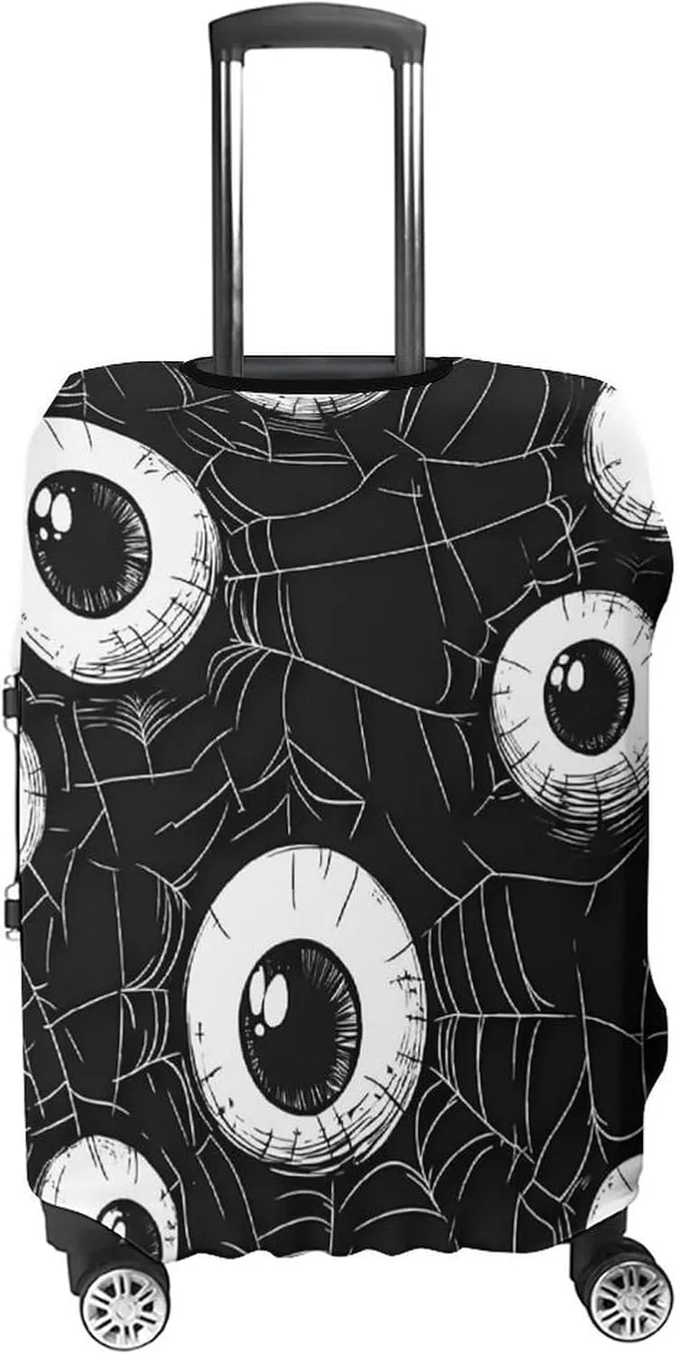 Eyeball on Spider Web Luggage Protector Suitcase Cover Anti-Scratch Washable Fit 18-32 Inch Travel Luggage