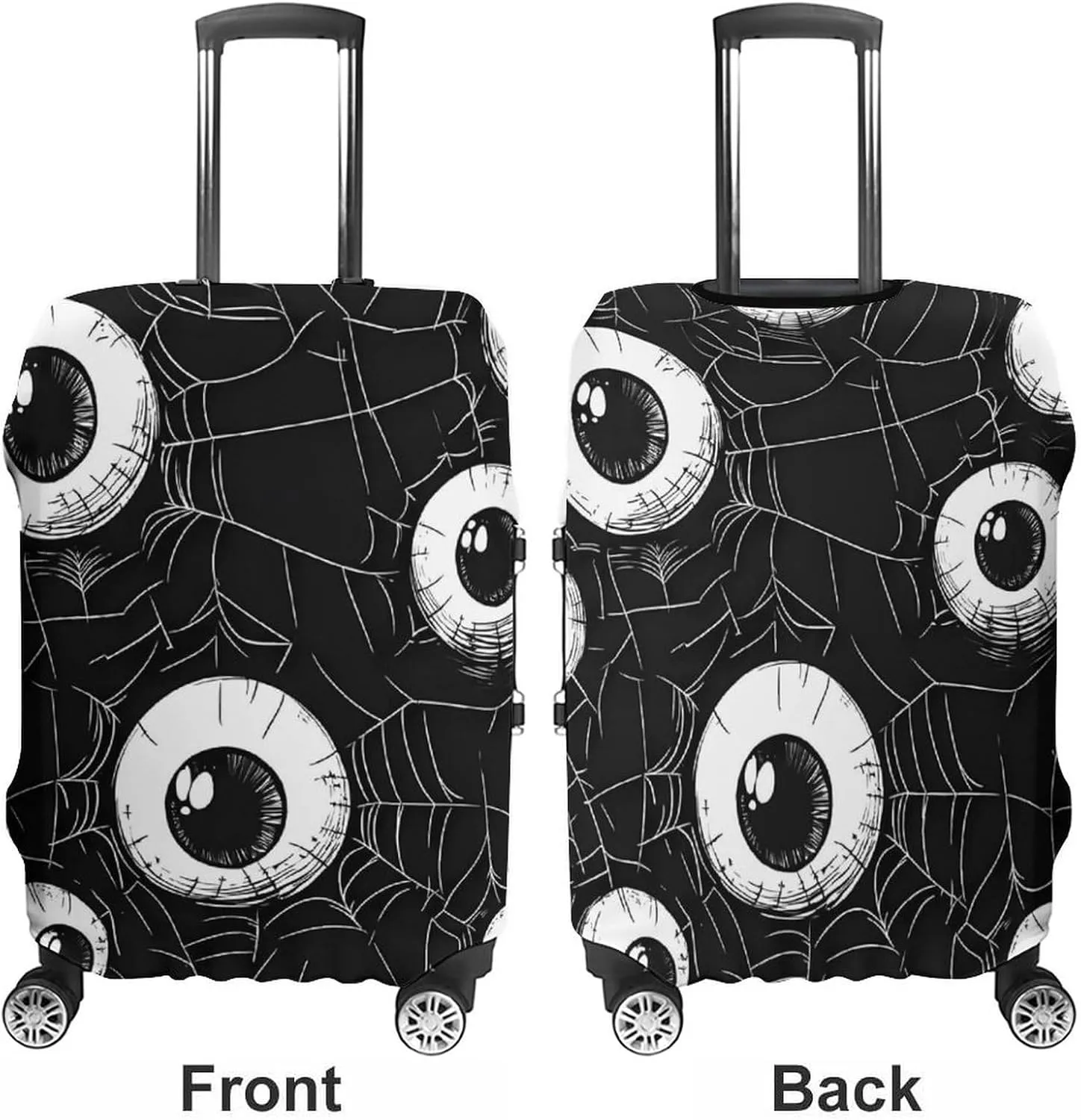 Eyeball on Spider Web Luggage Protector Suitcase Cover Anti-Scratch Washable Fit 18-32 Inch Travel Luggage