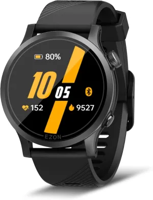 EZON R7 GPS Sports Watch,Dual-Band GNSS,Optical Heart Rate,20 Days Battery Life,Training & Fitness Assessment, Sleep Tracker,Lightweight Multisport Watch for Triathlon,Marathon,Running (Black)