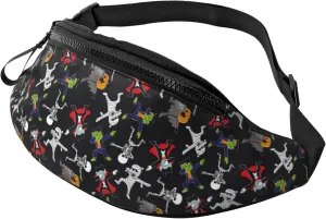 Fanny Pack for Women Men, Stylish Crossbody Bag with Adjustable Shoulder Strap - Zombie Mummy Skeleton Belt Bag Waist Bag for Outdoors Travel Sports Running