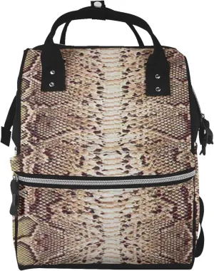 Fashion Diaper Bag Mummy Backpack Snake Skin Stripe Nappy Bag Large Capacity Baby Care Bags For Mom Dad