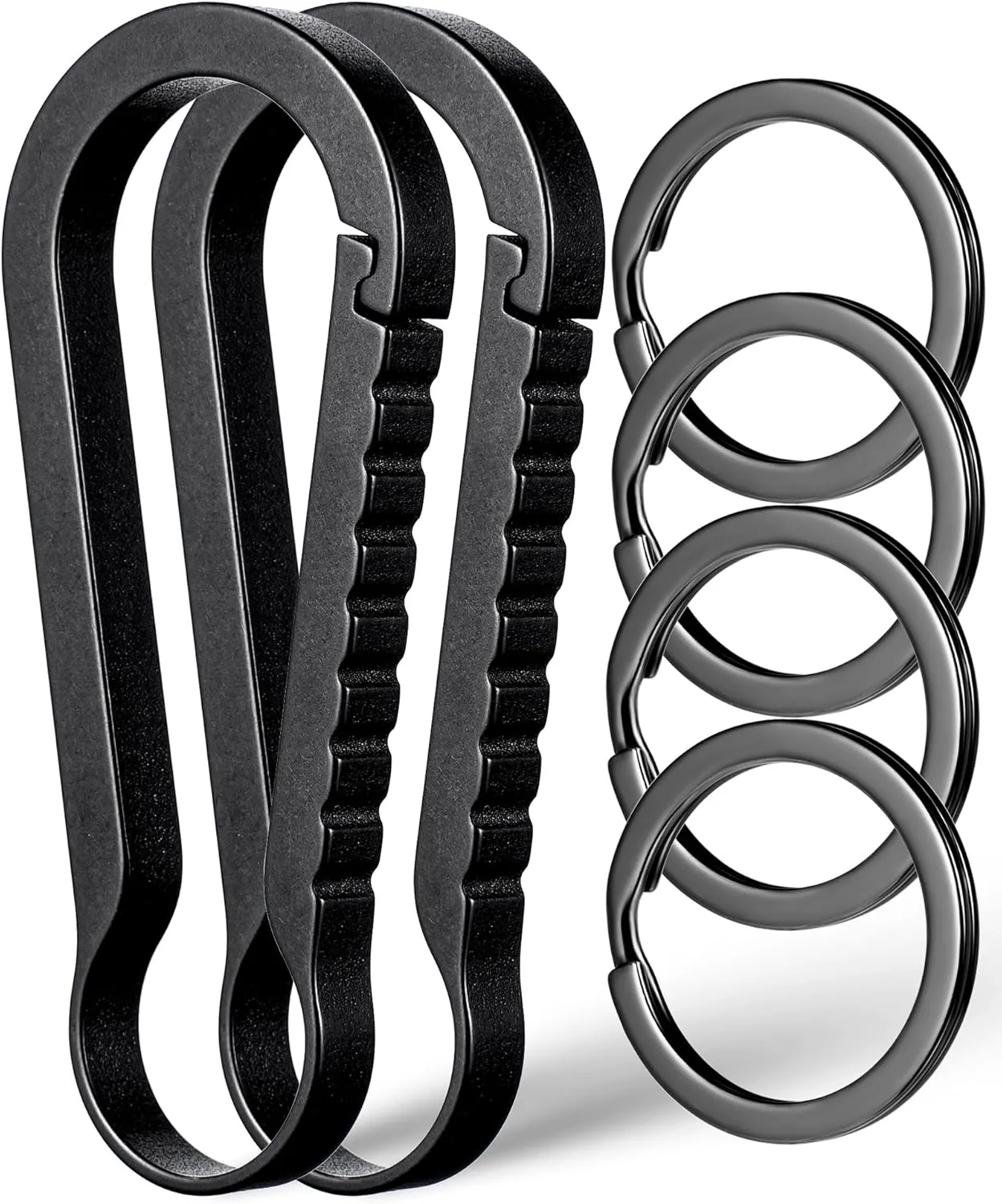 FEGVE Titanium Carabiner Keychain Clip, Small Key Holder Clip, Anti-Lost Quick Release Hook for Keys