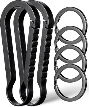 FEGVE Titanium Carabiner Keychain Clip, Small Key Holder Clip, Anti-Lost Quick Release Hook for Keys