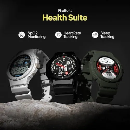 Fire-Boltt Newly Launched Quest Smartwatch 1.39" Full Touch GPS Tracking Smart Watch Bluetooth Calling, 100  Sports Modes, 360 * 360 Pixel High Resolution, Health Suite & Rugged Outdoor Built