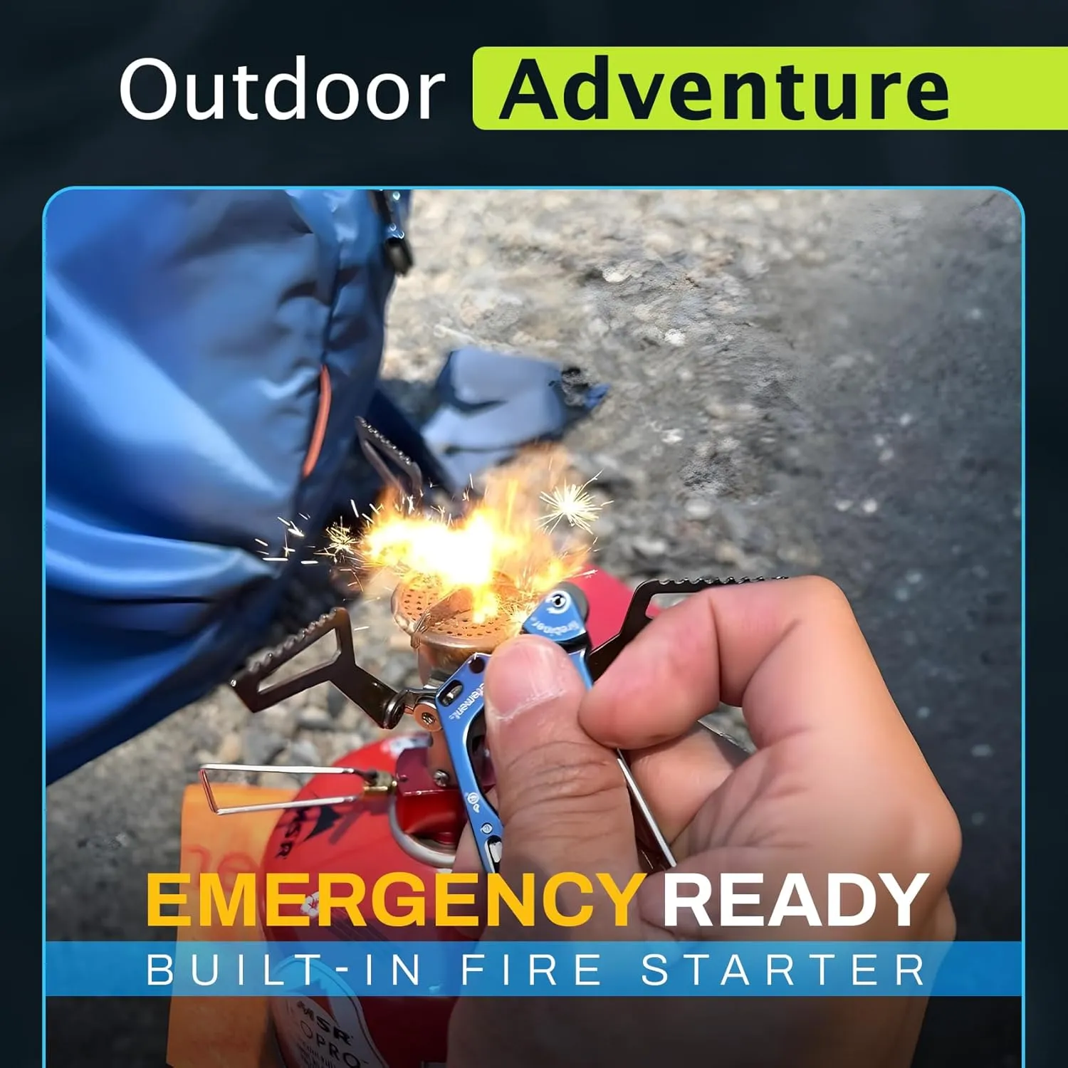 Firebiner 6-in-1 Fire-Starting Carabiner EDC Emergency Multitool -Keychain,Utility Blade,Bottle Opener,& More