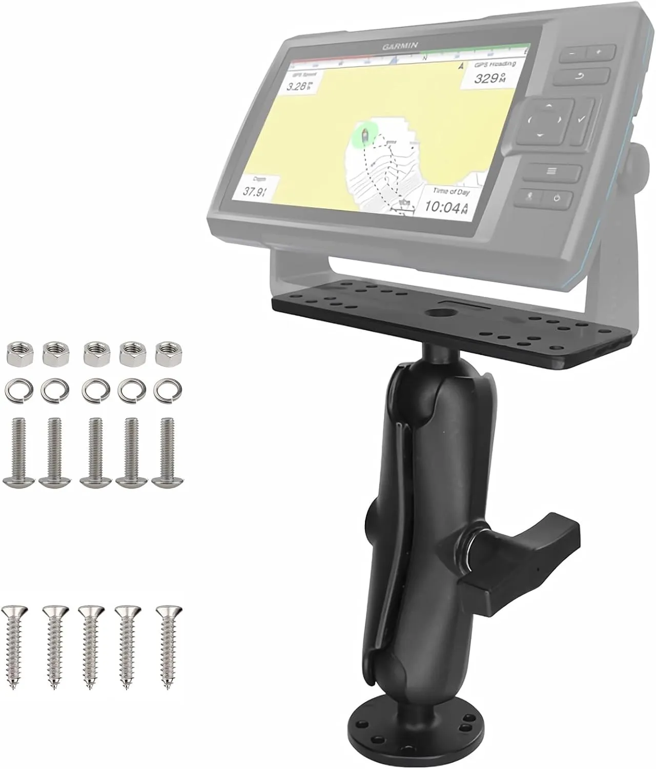 Fish Finder Mount with C Size 1.5'' Ball, Marine Aluminum Alloy Depth Finder Mount for Boat, Compatible with Lowrance Garimin Humminbird and More