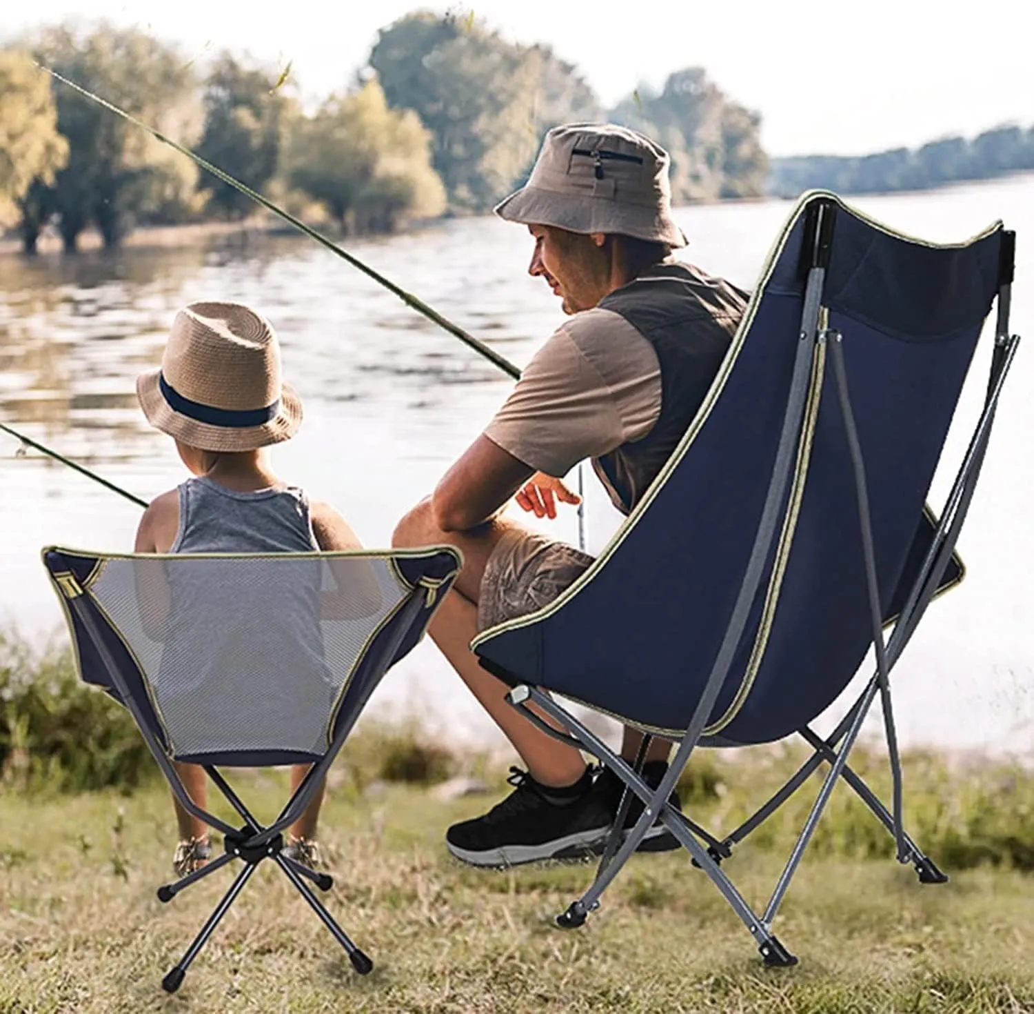 Folding Chairs Ultralight Folding Camping Chair with Backrest Leisure Beach Seat with Mesh External Hanging Bag Portable Backpack Chair Portable Camping Chair(Color:A)