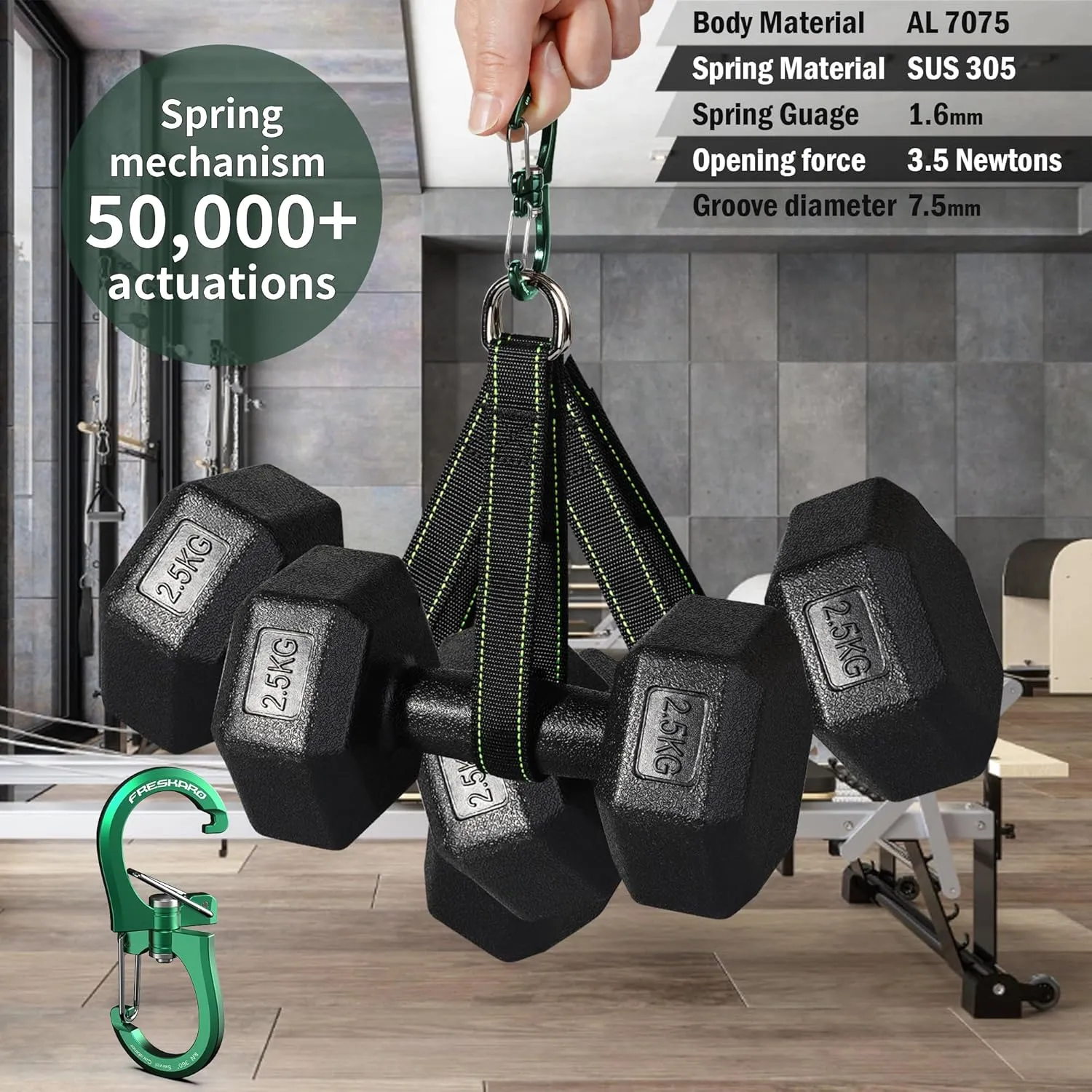 FresKaro 1kN Double-Ended Wiregate Carabiner Clip, Patented Design, Reversable 360 Spin, Lightweight Utility Hook for Hiking, Camping, Fishing, Birdfeeders, Keychain, Not for Climbing, Multi-Colours