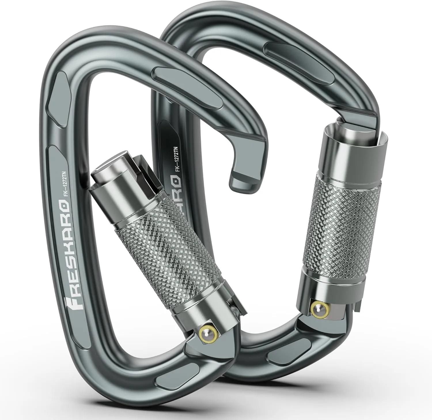 FresKaro 4inches 25kN-5621lbs Climbing Carabiners, UIAA CE Certified, Twist Auto Locking, Made of 7075 Aluminium, Lightweight, Rust Proof, for Mountaineering, Rappelling etc., Multi-Colors