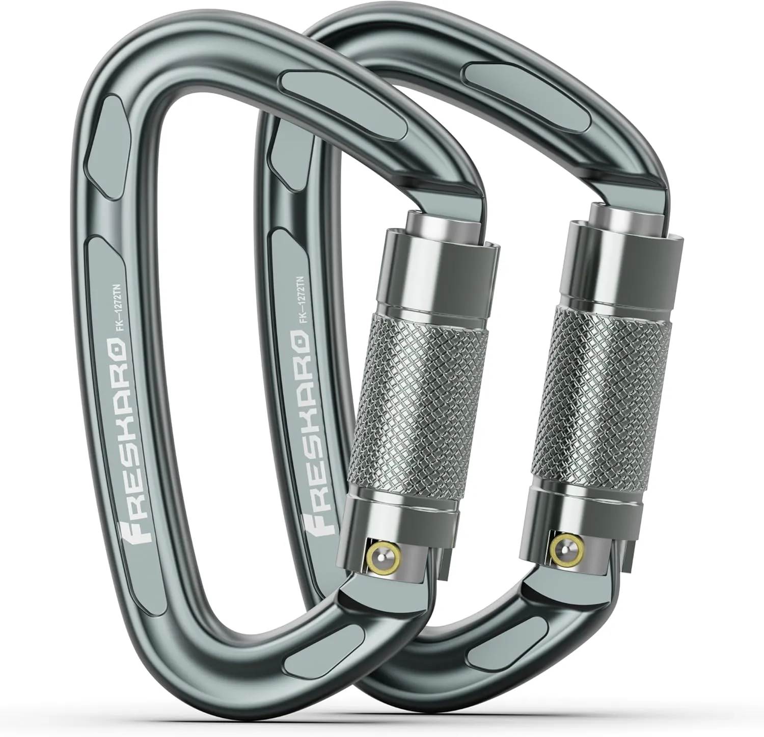 FresKaro 4inches 25kN-5621lbs Climbing Carabiners, UIAA CE Certified, Twist Auto Locking, Made of 7075 Aluminium, Lightweight, Rust Proof, for Mountaineering, Rappelling etc., Multi-Colors