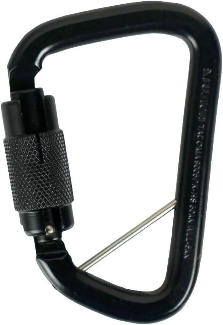 Fusion Climb Tacoma High Strength Auto-Lock Black Steel Carabiner Clip 50kN for Heavy Duty, Construction, Roofing, Climbing, Camping, hammonk UIAA