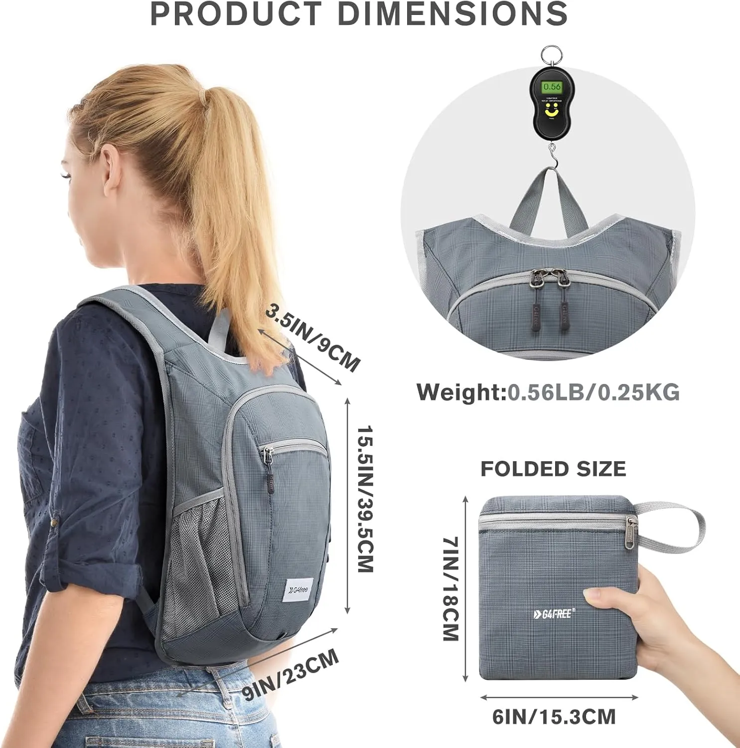 G4Free 10L/15L Hiking Backpack Lightweight Packable Hiking Daypack Small Travel Outdoor Foldable Shoulder Bag