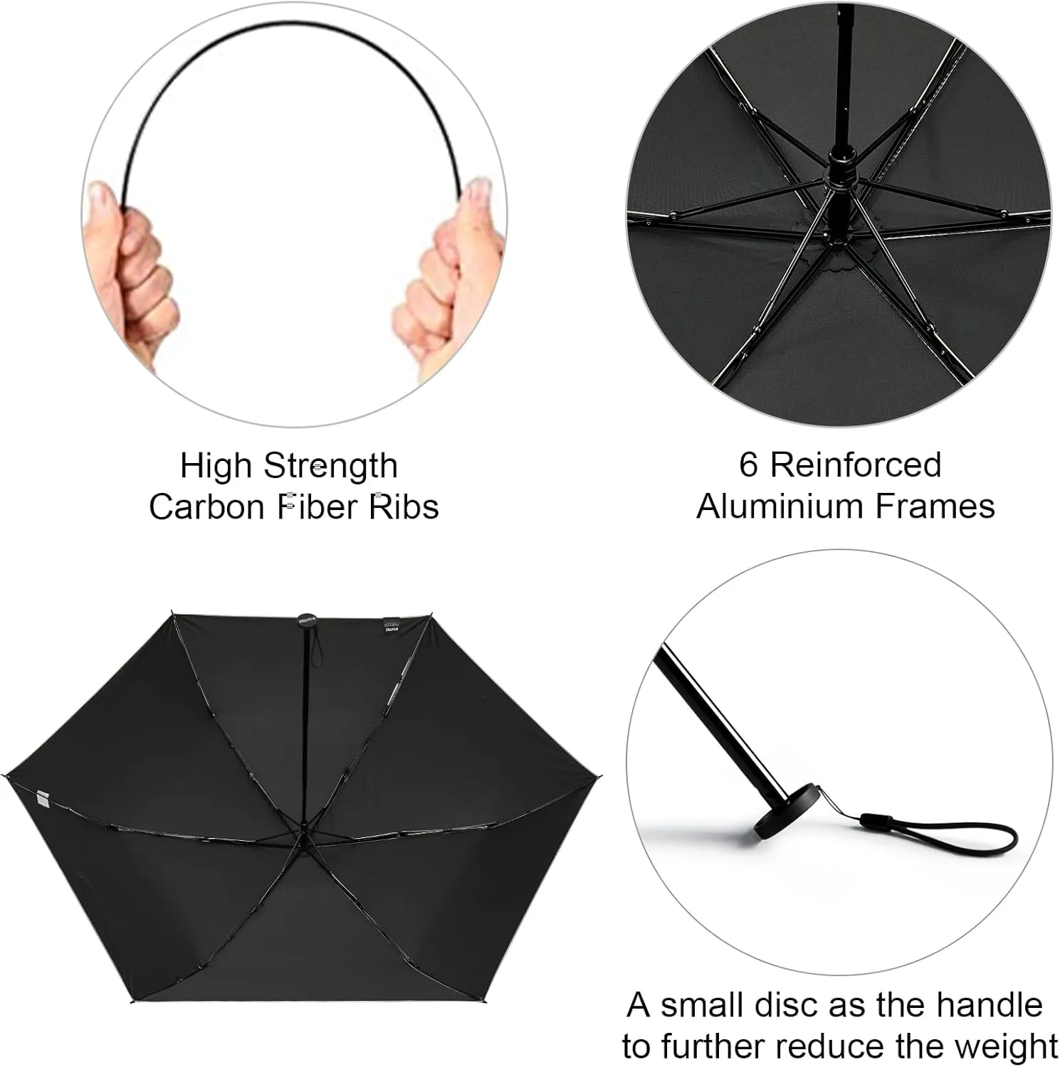 G4Free Travel Umbrella Compact Ultralight UPF 50  UV Carbon Fiber Super Slim Small Mini Protection Umbrella