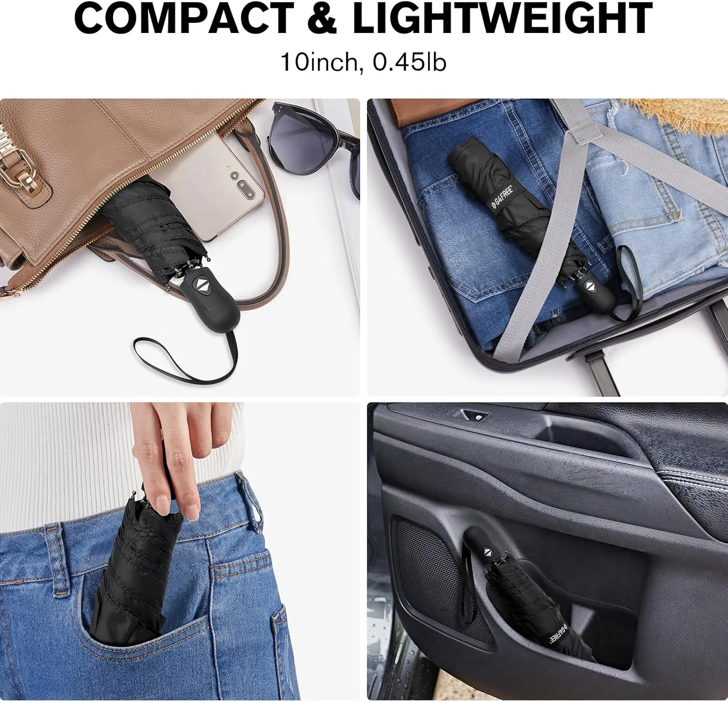 G4Free Travel Umbrella Ultralight UPF 50  UV Protection Compact Umbrella Super Slim Small Mini Automatic Open and Close