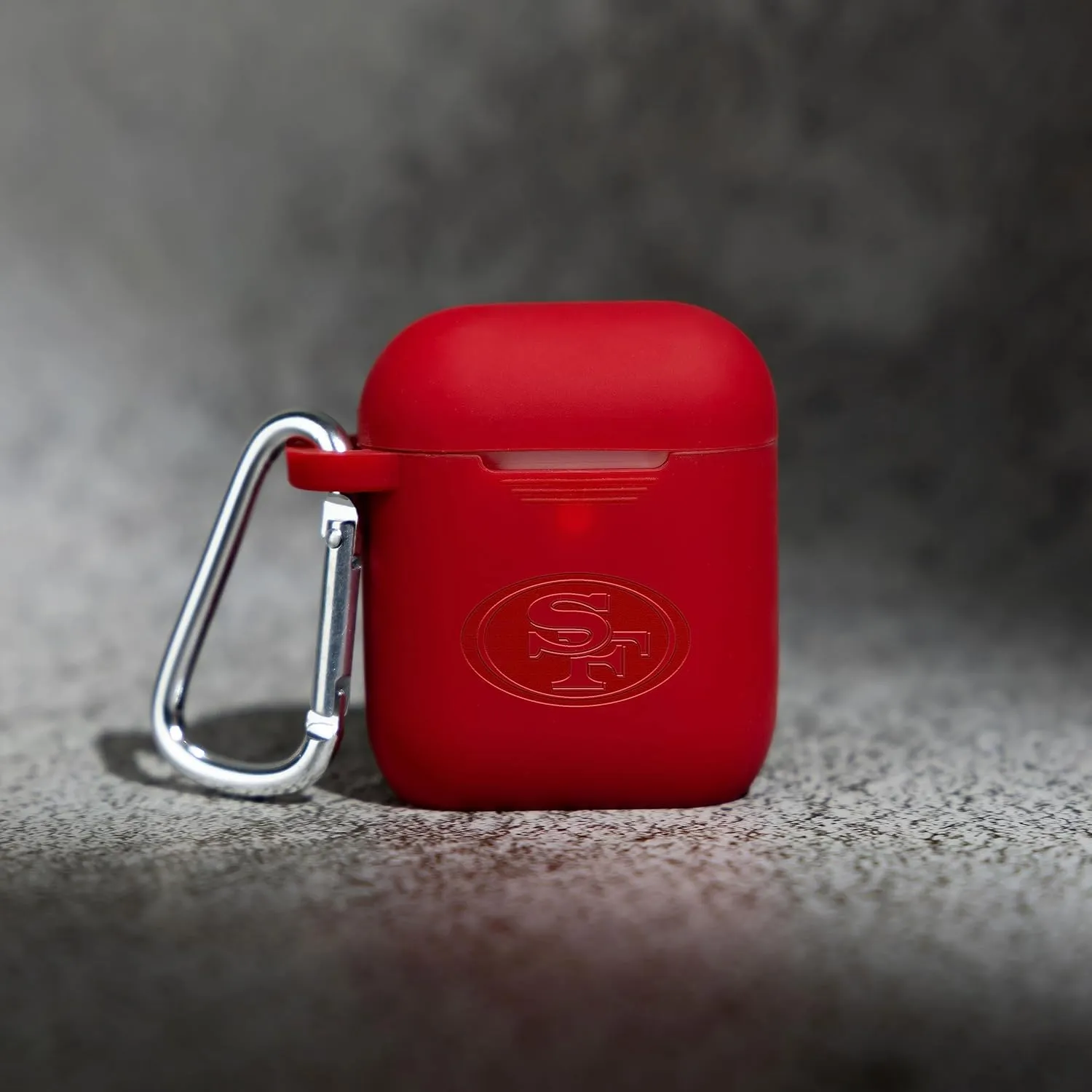 Game Time San Francisco 49ers Engraved Silicone Combo Package Compatible with Apple Watch and AirPods Battery Case (42/44mm Crimson/Crimson)