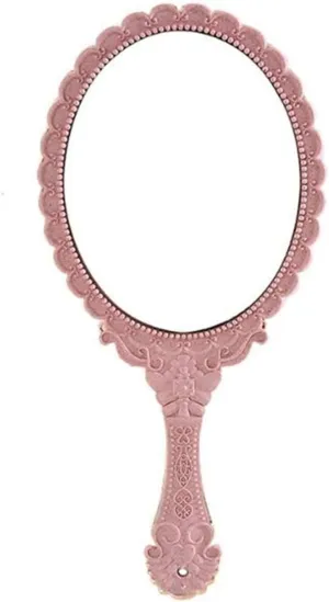 GaRcan Compact Vanity Mirror Retro Engraved Vanity Mirror Portable Hand-held Vanity Mirror Vanity Mirror Ladies Beauty Mirror Makeup Small Mirror Salon Hairdressing Mirror (Colo