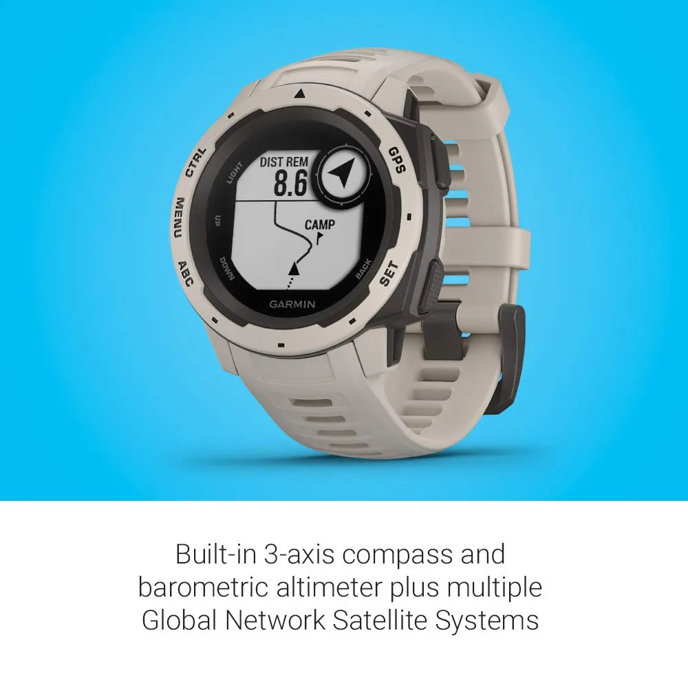 Garmin 010-02064-00 Instinct, Rugged Outdoor Watch with GPS, Features Glonass and Galileo, Heart Rate Monitoring and 3-Axis Compass, Graphite