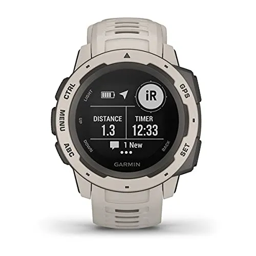 Garmin 010-02064-00 Instinct, Rugged Outdoor Watch with GPS, Features Glonass and Galileo, Heart Rate Monitoring and 3-Axis Compass, Graphite