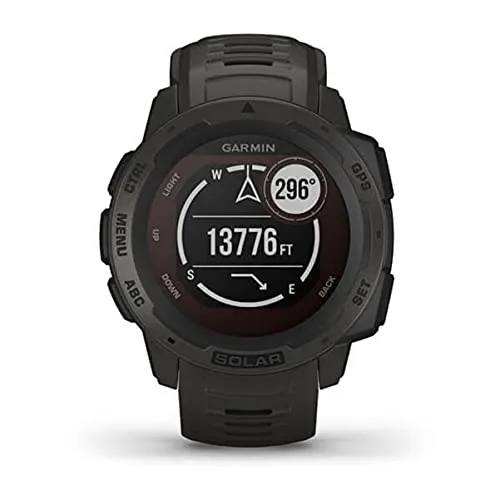 Garmin 010-02064-00 Instinct, Rugged Outdoor Watch with GPS, Features Glonass and Galileo, Heart Rate Monitoring and 3-Axis Compass, Graphite