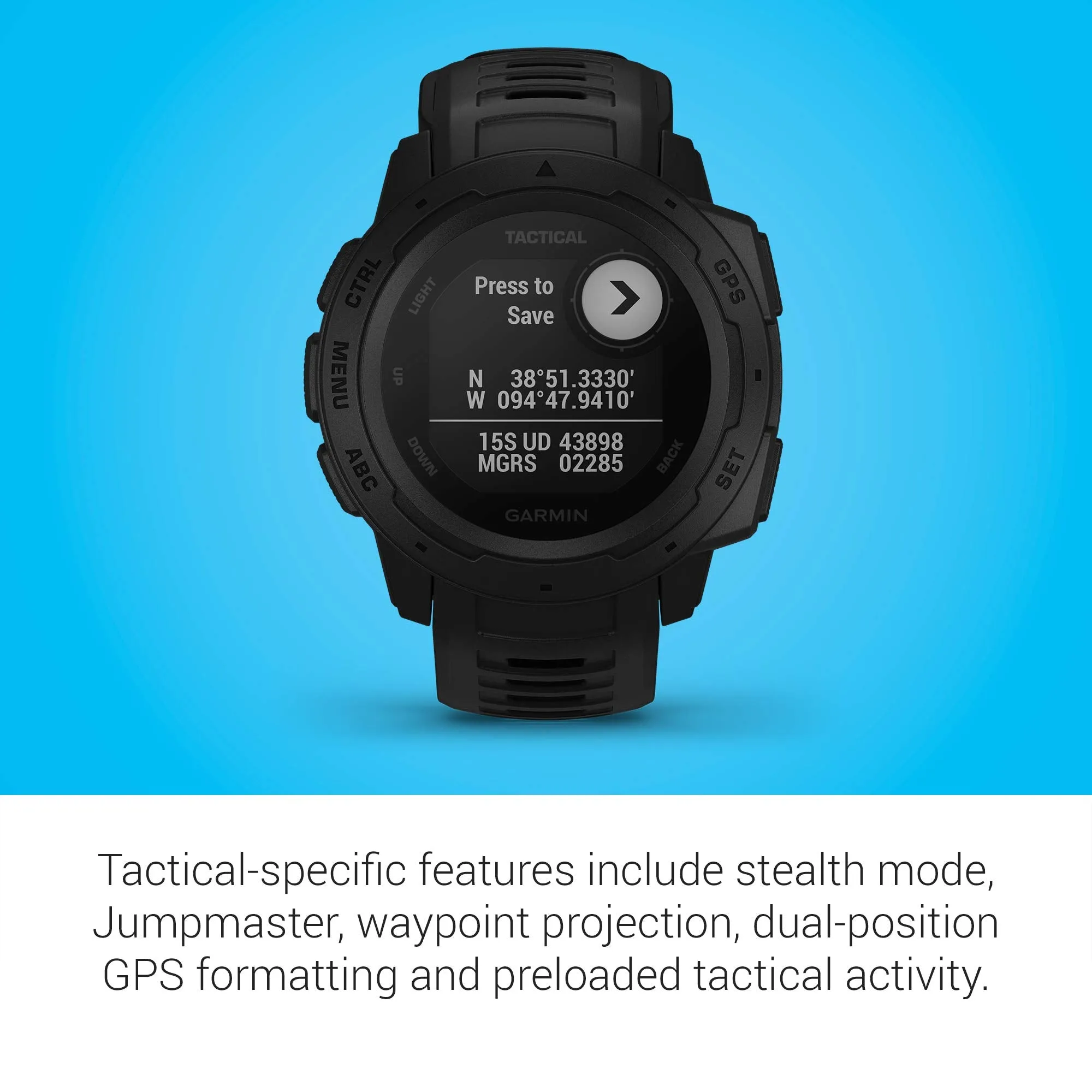 Garmin 010-02064-00 Instinct, Rugged Outdoor Watch with GPS, Features Glonass and Galileo, Heart Rate Monitoring and 3-Axis Compass, Graphite