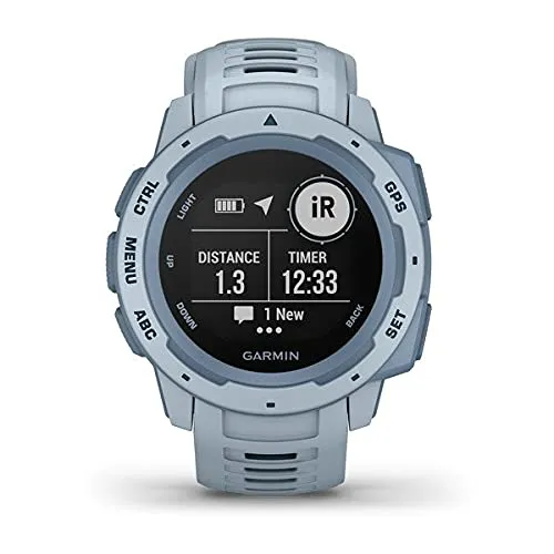 Garmin 010-02064-00 Instinct, Rugged Outdoor Watch with GPS, Features Glonass and Galileo, Heart Rate Monitoring and 3-Axis Compass, Graphite