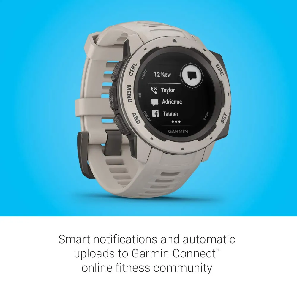 Garmin 010-02064-00 Instinct, Rugged Outdoor Watch with GPS, Features Glonass and Galileo, Heart Rate Monitoring and 3-Axis Compass, Graphite