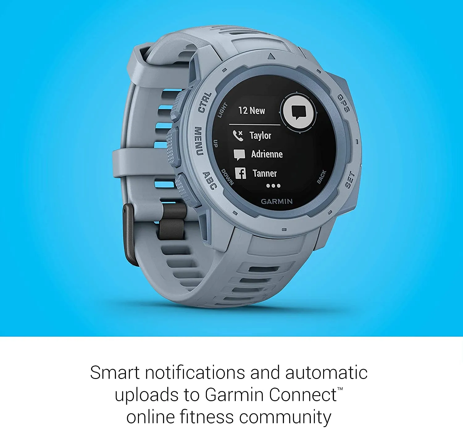 Garmin 010-02064-00 Instinct, Rugged Outdoor Watch with GPS, Features Glonass and Galileo, Heart Rate Monitoring and 3-Axis Compass, Graphite