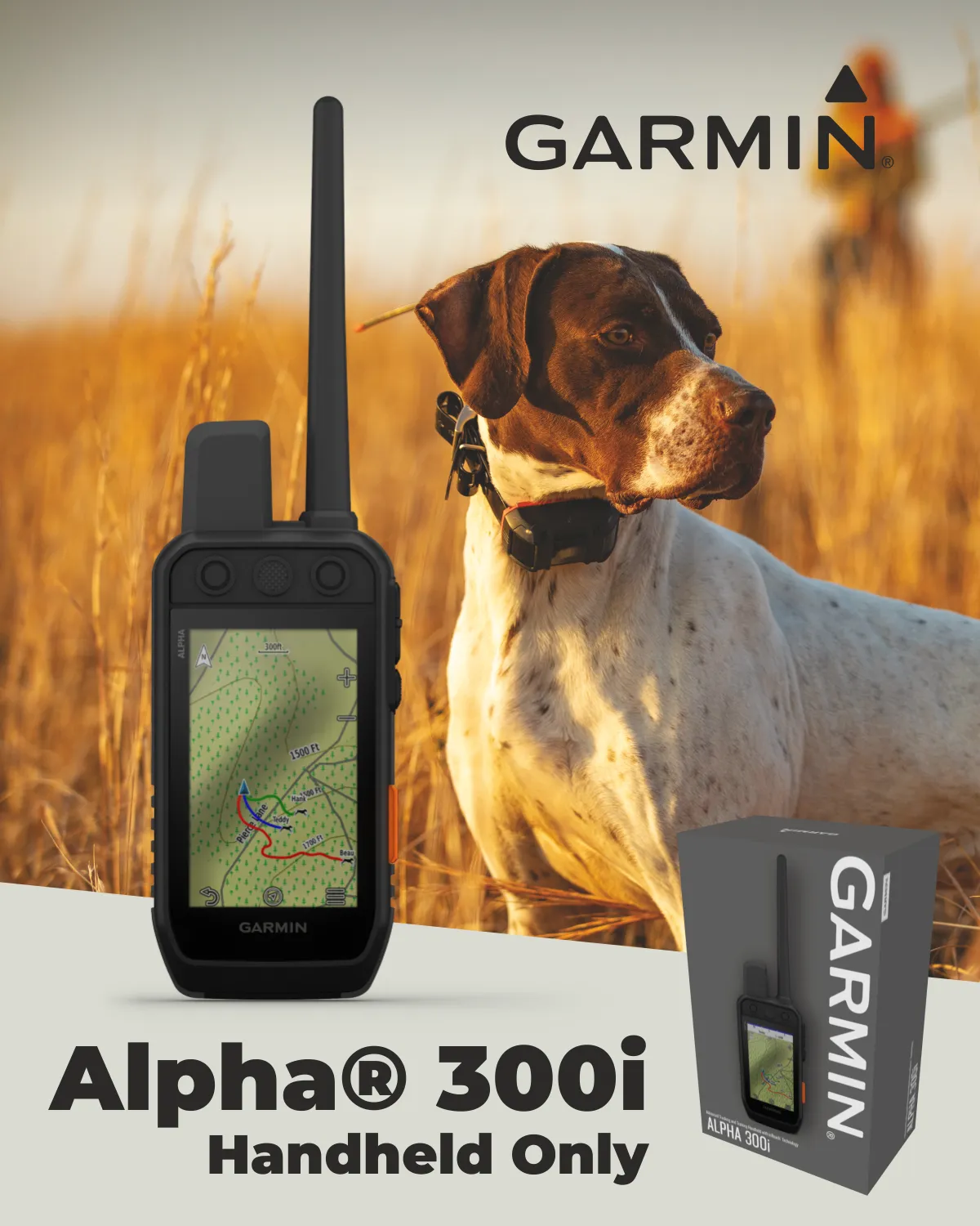 Garmin Alpha 300 / Alpha 300i Advanced Dog Tracking and Training Handheld with Wearable4U Bundle