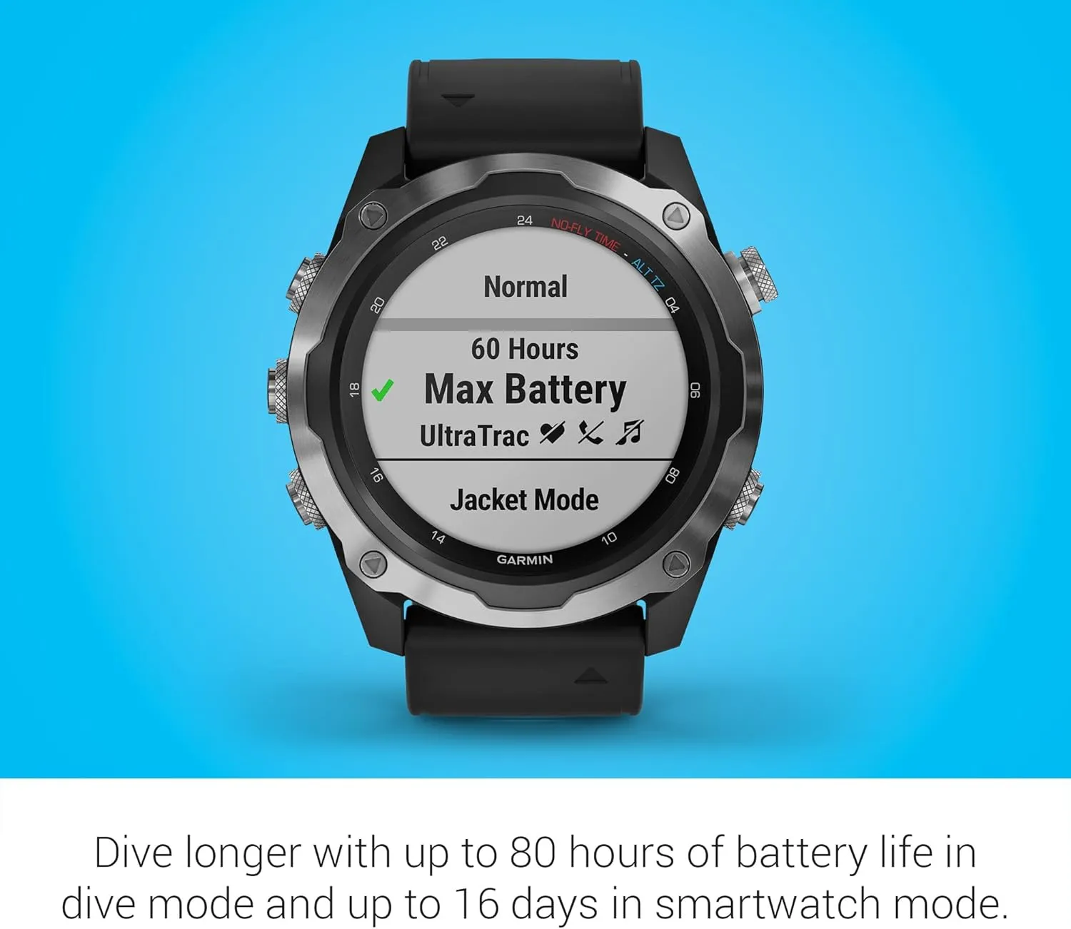 Garmin Descent Mk2, Watch-Style Dive Computer, Multisport Training/Smart Features, Stainless Steel with Black Band, 010-02132-00