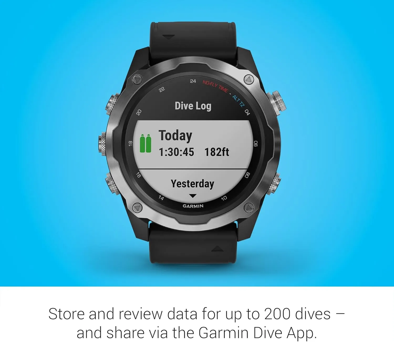 Garmin Descent Mk2, Watch-Style Dive Computer, Multisport Training/Smart Features, Stainless Steel with Black Band, 010-02132-00