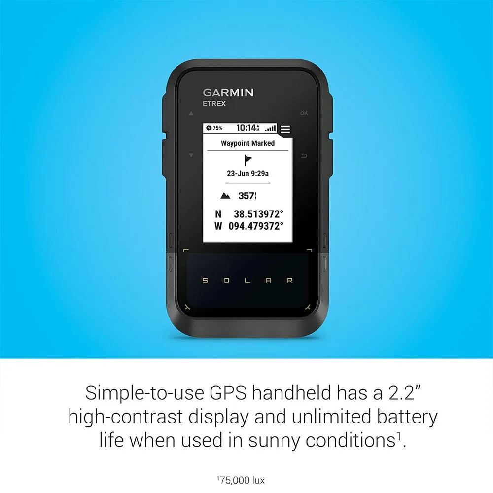 Garmin eTrex Solar Powered GPS Handheld Navigator Tactical Bracelet & Flashlight