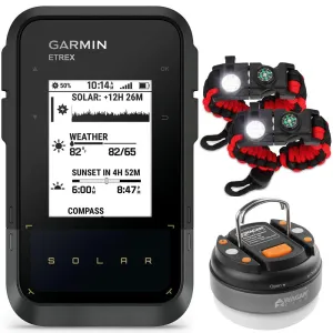 Garmin eTrex Solar Powered GPS Handheld Navigator Tactical Bracelet & Flashlight