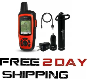 Garmin InReach Explorer  Handheld Satellite Communicator with GPS Navigation, Maps, and Sensors 010-01735-10 and Wearable4U Ultimate Power Pack Bundle