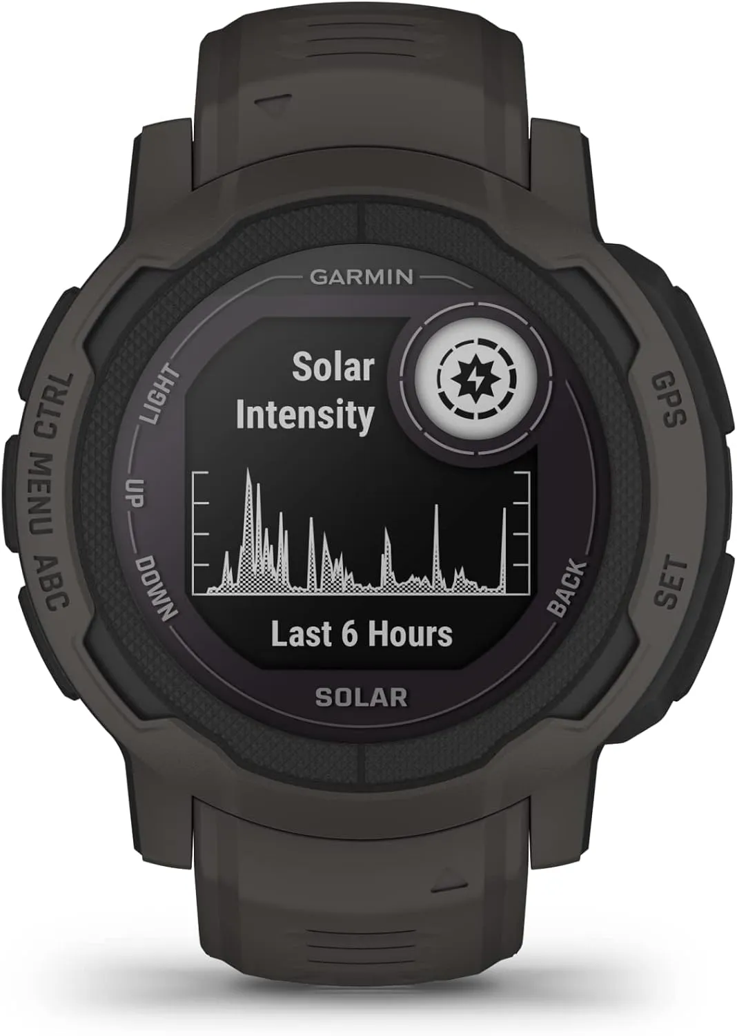 Garmin Instinct 2 Solar, GPS Outdoor Watch, Solar Charging Capabilities, Multi-GNSS Support, Tracbak Routing, Graphite