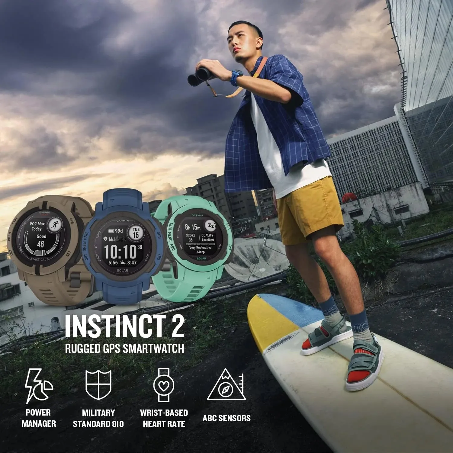 Garmin Instinct 2 Tough and Rugged GPS Smartwatch (Solar Edition - 45MM)