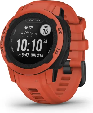 Garmin Instinct 2S, Smaller-Sized GPS Outdoor Watch, Multi-GNSS Support, Tracback Routing, Poppy (Renewed)