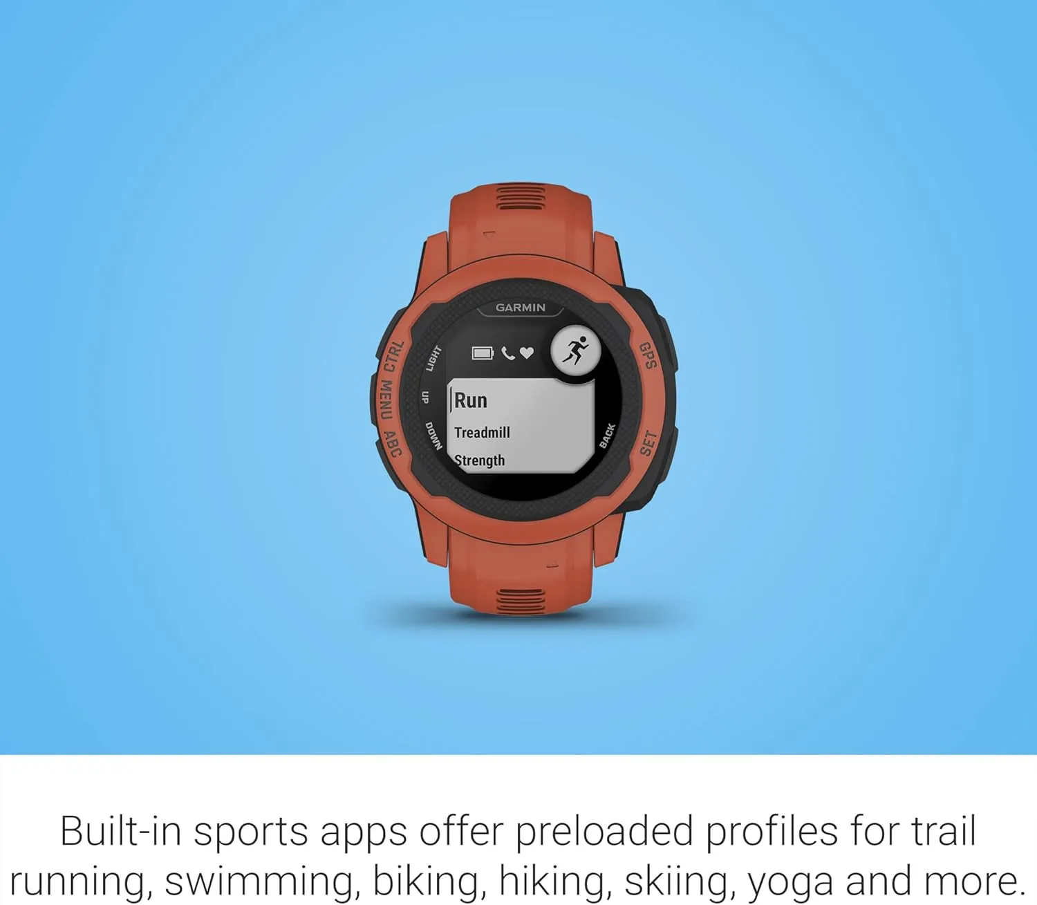 Garmin Instinct 2S, Smaller-Sized GPS Outdoor Watch, Multi-GNSS Support, Tracback Routing, Poppy (Renewed)