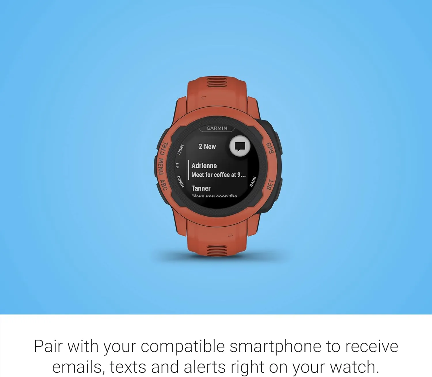 Garmin Instinct 2S, Smaller-Sized GPS Outdoor Watch, Multi-GNSS Support, Tracback Routing, Poppy (Renewed)