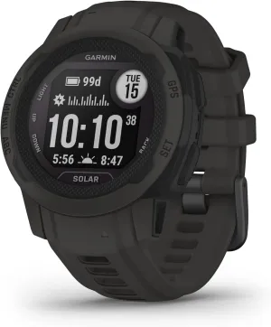 Garmin Instinct 2S Solar, Smaller-Sized GPS Outdoor Watch, Solar Charging Capabilities, Multi-GNSS Support, Tracback Routing, Graphite, 40 MM